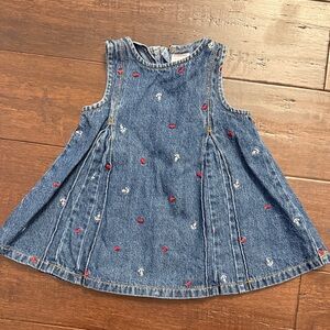Gymboree Blue Denim Dress with Red and White Accents